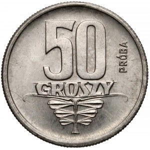 Próba NIKIEL 50 groszy 1958 wstęga