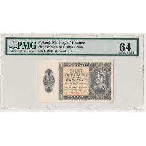 1 złoty 1938 Chrobry - IJ - PMG 64