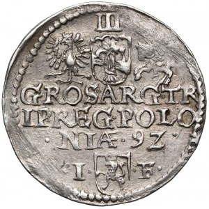 Zygmunt III Waza, Trojak Olkusz 1592 - duża głowa