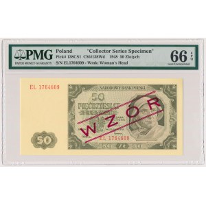 WZÓR kolekcjonerski 50 złotych 1948 - EL - PMG 66 EPQ