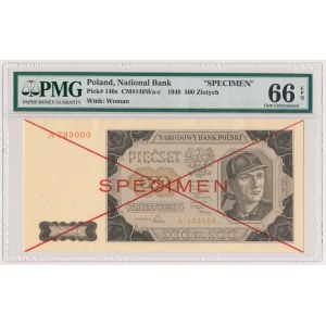 SPECIMEN 500 złotych 1948 - A - PMG 66 EPQ