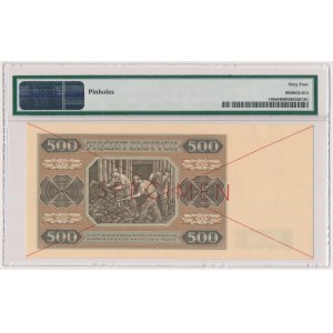 SPECIMEN 500 złotych 1948 - AA - PMG 64