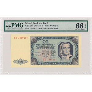 20 złotych 1948 - KE - PMG 66 EPQ