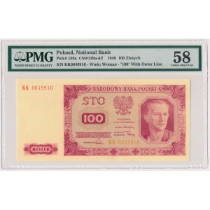 100 złotych 1948 - KK - PMG 58