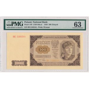 500 złotych 1948 - BE - PMG 63