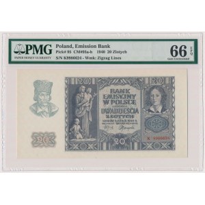 20 złotych 1940 - K - PMG 66 EPQ