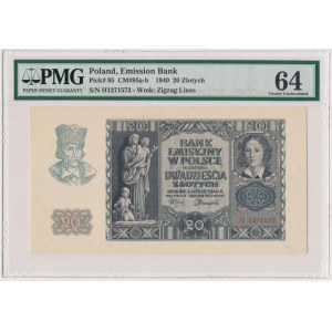 20 złotych 1940 - H - PMG 64