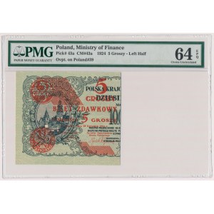 5 groszy 1924 - lewa połowa - PMG 64 EPQ