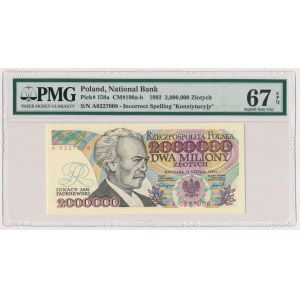 2 mln złotych 1992 - A - z błędem - PMG 67 EPQ