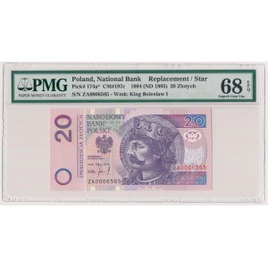 20 złotych 1994 - ZA 0006565 - seria zastępcza - PMG 68 EPQ