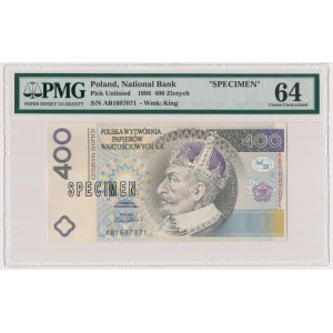 PWPW, 400 złotych 1996 - SPECIMEN - PMG 64