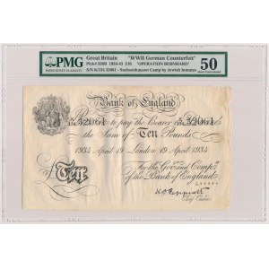 Wielka Brytania, 10 pounds 1934 Operacja Bernhard - PMG 50