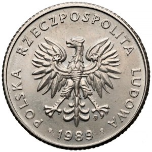 Próba MIEDZIONIKIEL 20 złotych 1989 - napis odwrotnie - b. rzadka