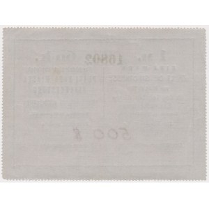 Białystok, 1 Mk = 60 kop 1915 - blankiet z dopiskiem 500$