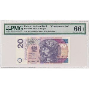 20 złotych 2012 - AA - PMG 66 EPQ