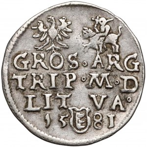 Stefan Batory, Trojak Wilno 1581 - (III) pod popiersiem
