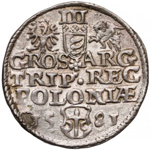Stefan Batory, Trojak Olkusz 1581 - duża głowa