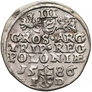Stefan Batory, Trojak Olkusz 1586 - NH w otoku - rzadszy