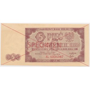 SPECIMEN 5 złotych 1948 - AL 1234567