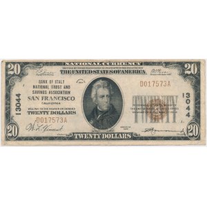 USA, 20 dollars 1929, National Currency, San Francisco #13044