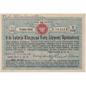 5-ta Loteria Rady Głównej Opiekuńczej, 1/4 losu 3 Kl. 