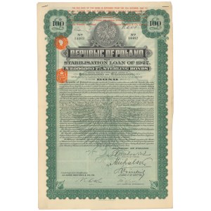 7% Pożyczka Stabilizacyjna 1927, Obligacja 100 funtów