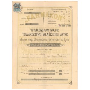 FARMAKON Warszawskie T-wo Właścicieli Aptek, Polisa 1919 (marki)