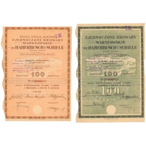Zjednoczone Browary Warszawskie p.f. Haberbusch i Schiele, Em.1-2, 100 zł (2szt)