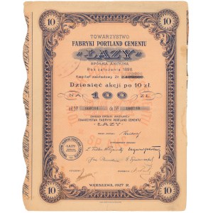 Fabryka Portland Cement Łazy, 10x 10 zł 1927