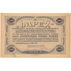 Impex Handlowa Sp. Akc. w Krakowie, 100x 140 mkp 07.1923
