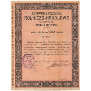 Stowarzyszenie Rolniczo-Handlowe w Radomsku, 5.000 MKP 1922