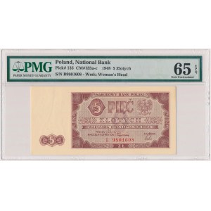 5 złotych 1948 - B - PMG 65 EPQ