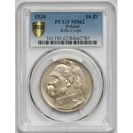 Strzelecki, Piłsudski 10 złotych 1934 - PCGS MS62