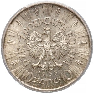 Piłsudski 10 złotych 1938 - PCGS MS64