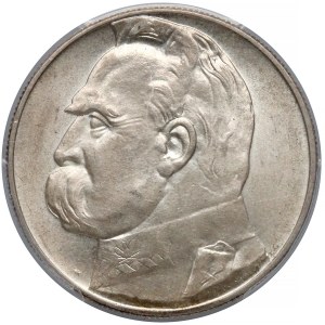 Piłsudski 10 złotych 1937 - PCGS MS62