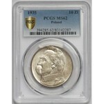 Piłsudski 10 złotych 1935 - PCGS MS62