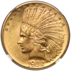 USA, 10 dolarów 1932 - Indian Head - NGC MS63+