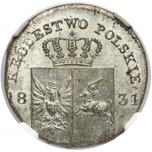 Powstanie Listopadowe, 10 groszy 1831 KG - proste - NGC MS65