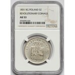 Powstanie Listopadowe, 5 złotych 1831 KG - NGC AU53