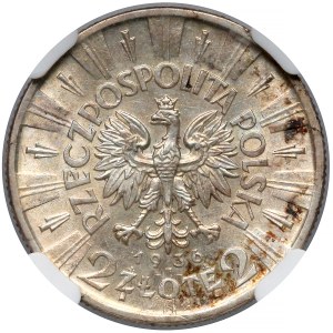 Piłsudski 2 złote 1936 - rzadki rocznik - NGC MS62