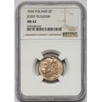 Piłsudski 2 złote 1936 - rzadki rocznik - NGC MS62