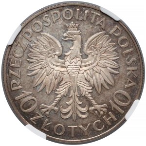 Próba SREBRO 10 złotych 1933 Sobieski - LUSTRZANY - NGC PF62+ CAMEO 