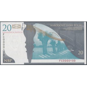 20 złotych 2009 Fryderyk Chopin - niski numer - FC 0000100