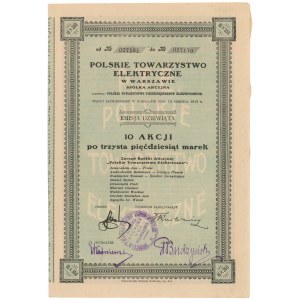 Polskie Towarzystwo Elektryczne, Em.9, 10x 350 mkp 1923
