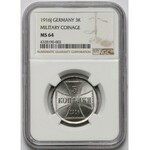 Ober-Ost. 3 kopiejki 1916-J, Hamburg - NGC MS64