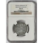 Ober-Ost. 3 kopiejki 1916-A, Berlin - NGC MS65 (Max NGC)