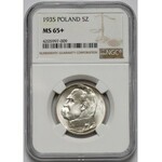 Piłsudski 5 złotych 1935 - piękne - NGC MS65+