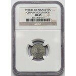 Generalna Gubernia, 10 groszy 1923 (1941-44) - NGC MS65 (MAX)