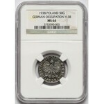 50 groszy 1938 - niklowane - NGC MS64 (MAX i jedyna)