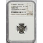 Królestwo Polskie, 1 fenig 1918 - jak 1917 - NGC AU